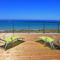 Vue panoramique sur la plage de Porsmeur à Plouescat